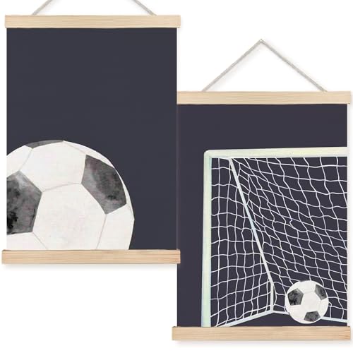 Soccer Wall Art Decor Set - 12x16 Inch for Boys' Rooms
