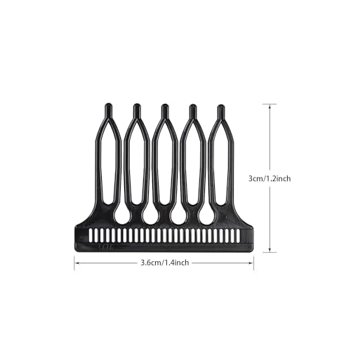 30 Pcs 5-Teeth Black Plastic Wig Combs for Styling Wigs