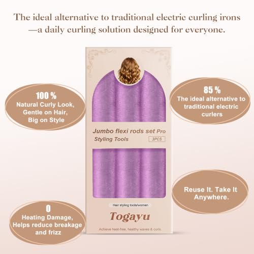 Togayu Heatless Curling Rod Set - Soft Velvet Overnight Hair Curlers