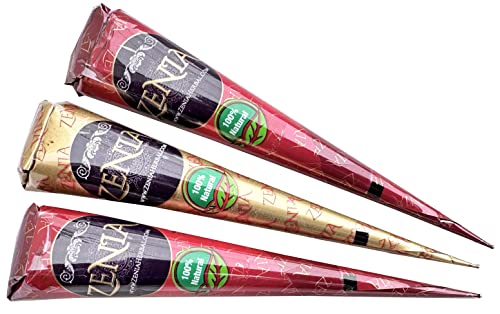 Zenia Natural Henna Hair Color Paste - Pack of 3 Reddish-Brown 25g