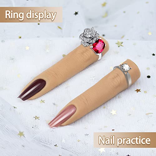 Silicone Nail Practice Fingers for Acrylic Nails - Flexible & Bendable