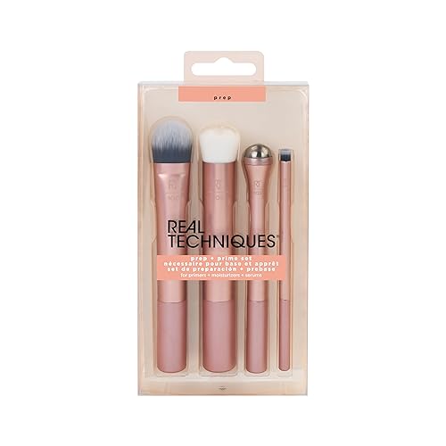 Real Techniques Prep and Prime Skincare and Makeup Brush Set (4-Piece)