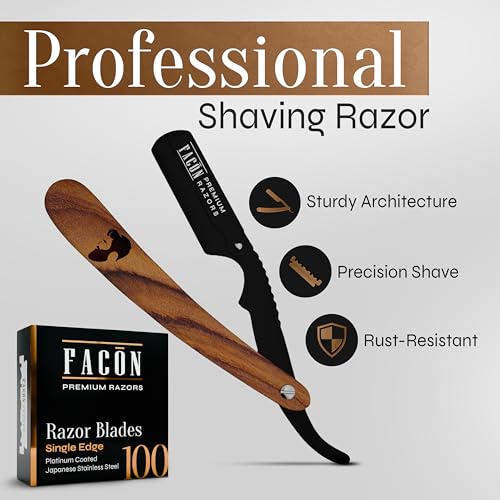 Facón Straight Razors for Men - Professional Barber Edge Razor Kit