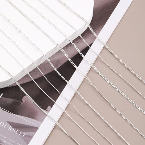 8 Silver Metal Chain Nail Art Charms - 3D DIY Punk Jewelry