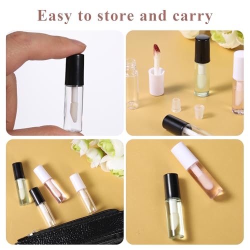 12 Pack Refillable Lip Gloss Tubes 1.2ml with Brush & Inserts