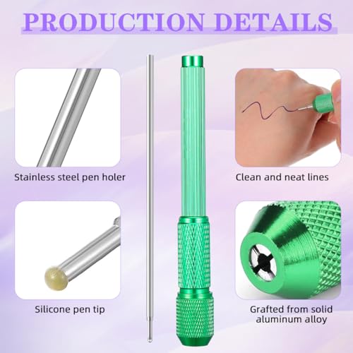 EXCEART 20-Piece Tattoo Marking Pen Set - Precision Aluminum Stencil Tool