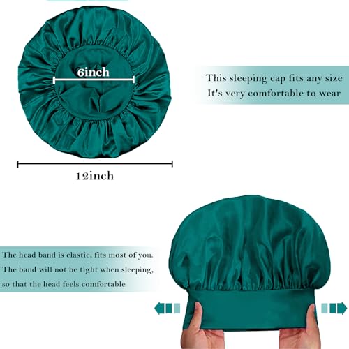 4-Pack Silk Hair Bonnets for Sleeping - Soft Satin Caps for All Hair Types