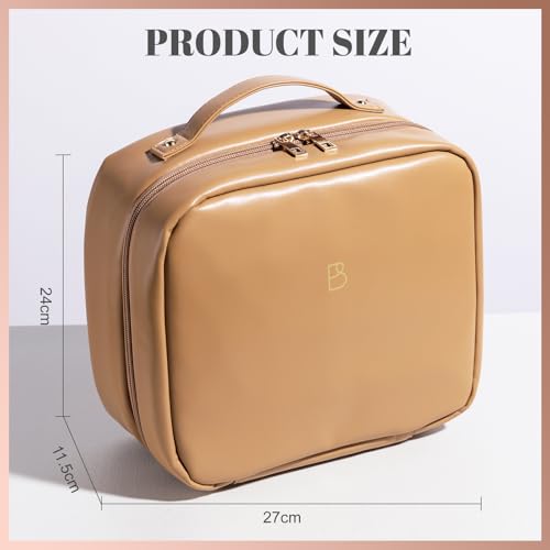 XL Waterproof Makeup Bag with Brush Compartment & Transparent PVC - Travel & Cosmetic Organizer