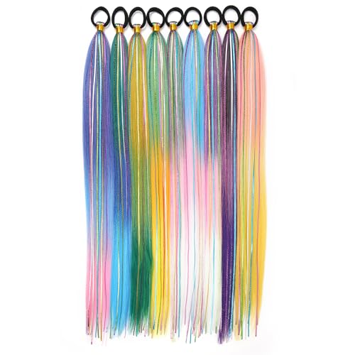 26 Inch Green Ponytail Extensions with Hair Tie - Pack of 2, Straight Wrap Around Synthetic Hair