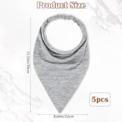 Gjinxi 5-Pack Triangle Bandana Elastic Headbands Solid Color
