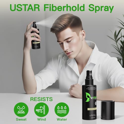 USTAR Hair Building Fiber Hold Spray – 4oz Natural Finish Mist