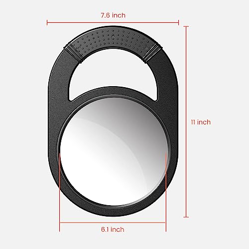 TASALON Unbreakable Hand Mirror with Rubber Grip - Black
