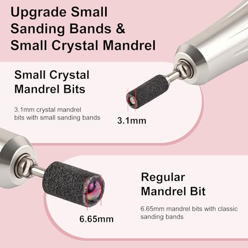 C12rtive 100Pcs #150 Nail Drill Bits Sanding Bands with 2 Mandrel Bits — Medium Grit, 3mm, for Nail Drill