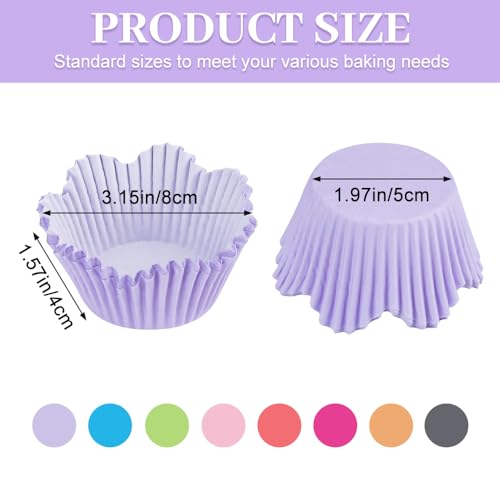 600 Pcs Floral Cupcake Liners - Flower-Shaped Baking Cups