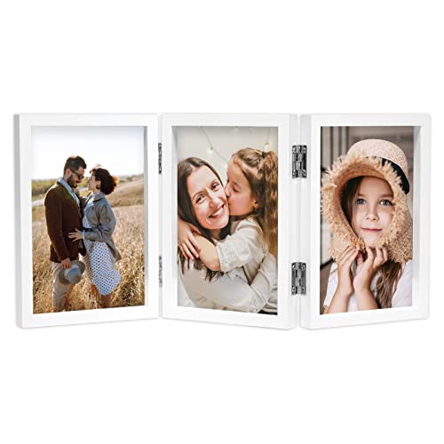 4x6 Triple Picture Frame - Side-by-Side Display with Real Glass