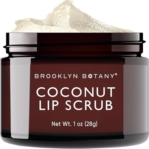 Brooklyn Botany Coconut Lip Scrub 1 oz - Exfoliating & Nourishing Lip Care