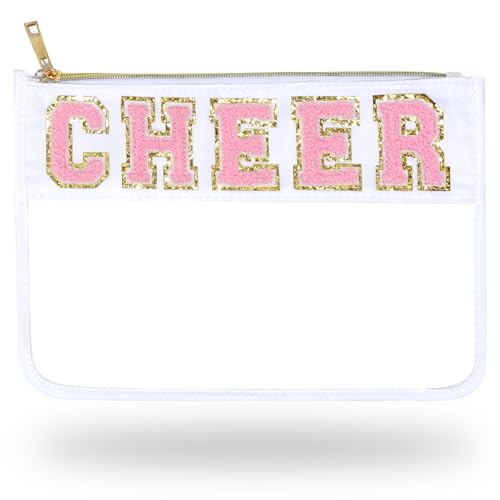 Chenille Letter Cheerleading Makeup Bag - Clear Pouch for Girls