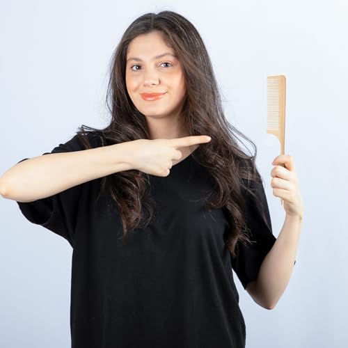 Natural Bamboo Anti-Static Hair & Beard Comb Set - Wide, Fine & Rat Tail