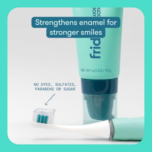 Frida Kids Fluoride Toothpaste Mint Teal 4 oz Cavity Protection & Enamel Support