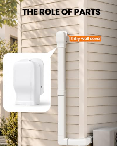 5" Mini Split Wall Cover Kit - Decorative PVC Line Set Cover