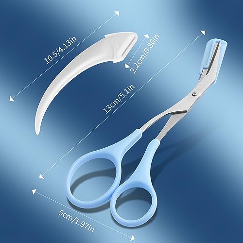 JIAKAI 3-Pack Eyebrow Scissors and Razor Set for Men Women - Green, Blue, White