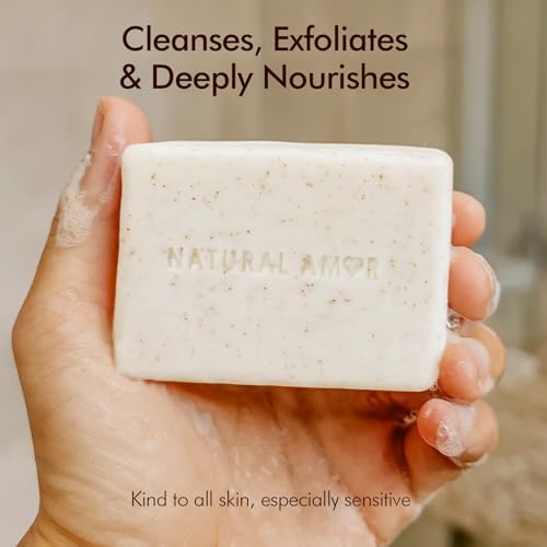 Lavender Tea Tree Soap Bar - Natural Exfoliating Body Soap 7oz - Vegan, Long-Lasting Triple Milled for Men & Women
