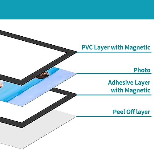 CRUGLA 8x10 Magnetic Picture Frames - Self-Adhesive Black Set