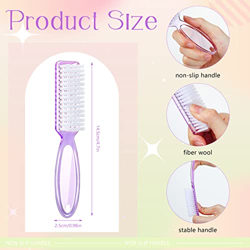 Patelai 30 Pcs Nail Scrubber Brushes, Clear Handle Grip Cleaning Brush