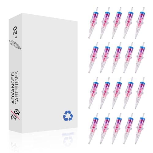 20pcs #12 Disposable Tattoo Needles - Standard Round Liner with Membrane Safety (1203RL)