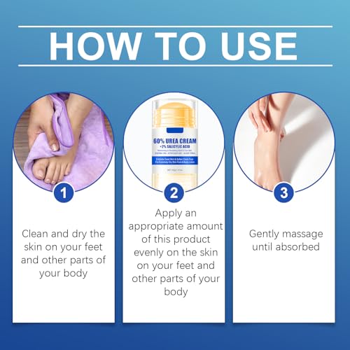 60% Urea Foot Cream with 2% Salicylic Acid for Dry Cracked Heels