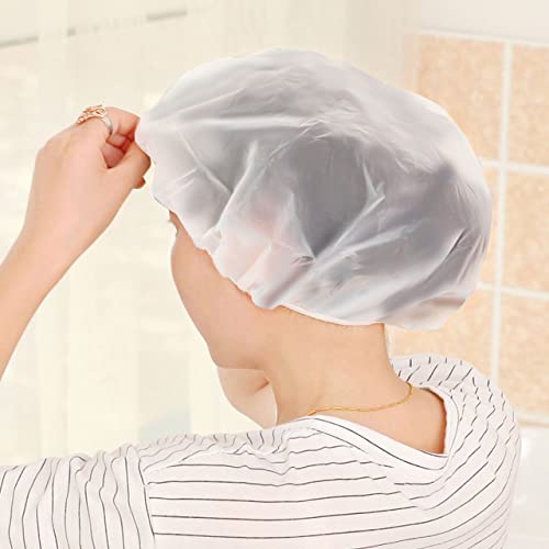3 Pack Reusable Waterproof Shower Caps for Women - 10.6" Fit