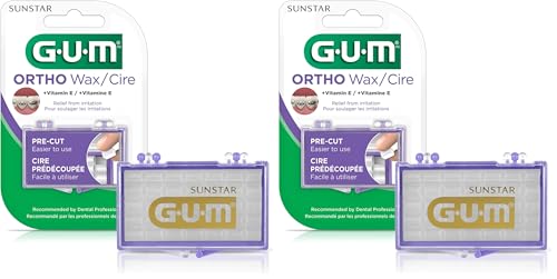 GUM Orthodontic Wax for Braces & Dentures with Vitamin E - 2 Pack