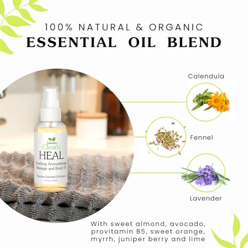 Clearly HEAL Natural Aromatherapy Massage and Body Oil - 2 Fl Oz