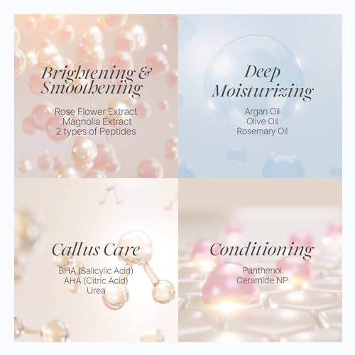 Koelf Rose Petal Satin Heel Mask - 5 Pairs of Moisturizing Socks