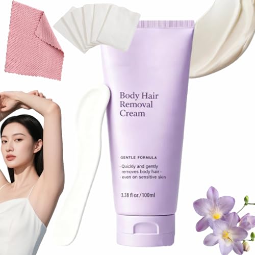 Hair Removal Cream, 3.38 Oz Body Hair Remover Cream, Bikini Line Hair Removal, Gentle Hair Remover Kit for Legs, Arms, Hairs Removing Smooth Creaming for Body
