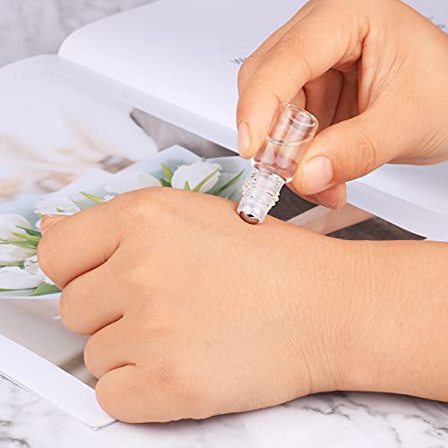 Wresty 3ml Refillable Glass Roll-On Bottles with Gold Cap - 20 Pcs Essential Oil & Perfume Container