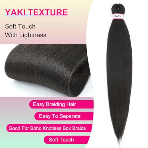 ATRAENTE 18 Inch Pre-Stretched Braiding Hair - Deep Brown (8 Packs)