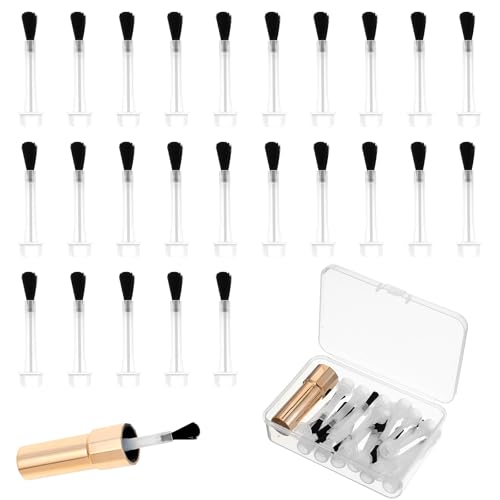 25 Disposable Nail Polish Brushes Kit with Handle - Soft Bristles