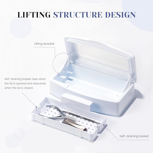 SULLMAR Nail Tool Sterilizer Soaking Box for Manicure & Eyelash Tools