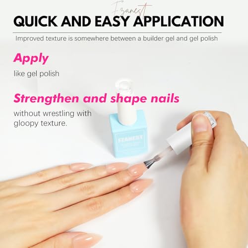 FZANEST Nude Hema-Free Gel Builder Base #17 0.51 fl oz – TPO-free Self-Leveling Soak-Off
