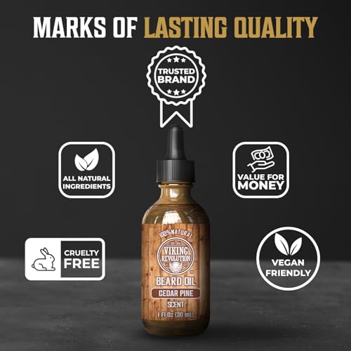 Viking Revolution Cedar and Pine Beard Balm and Beard Oil Grooming Bundle