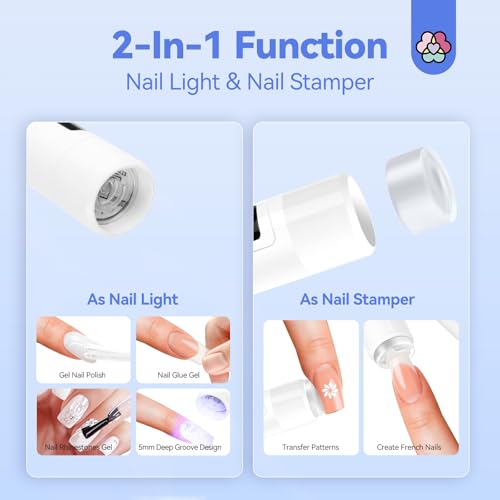 SAVILAND Shine Flash Cure UV Nail Lamp with Magnetic Stand - Fast 8S Gel Nails