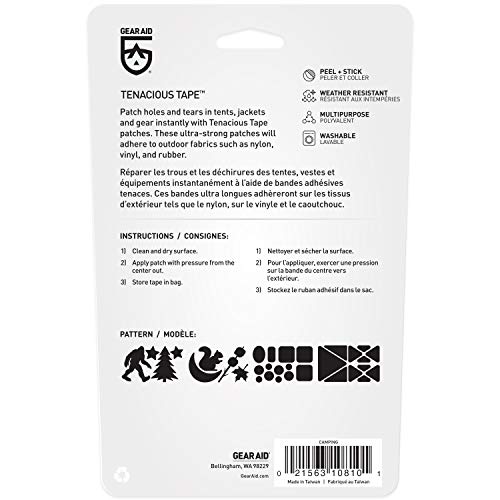 GEAR AID Tenacious Tape Repair Patches for Jackets & Tents - 3"x20"