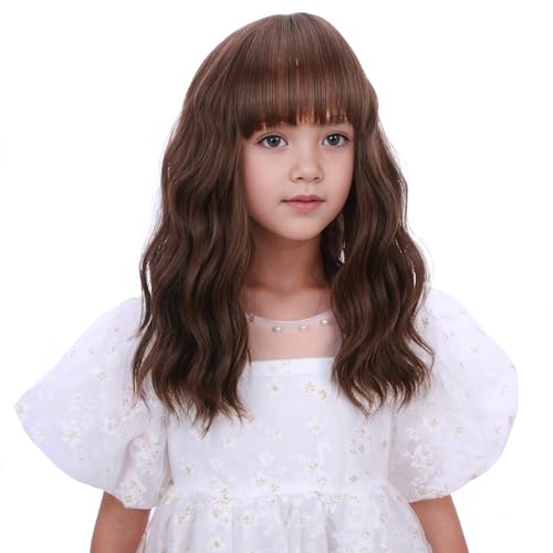 Short Chocolate Brown Wig with Air Bangs - Heat Resistant Synthetic Hair