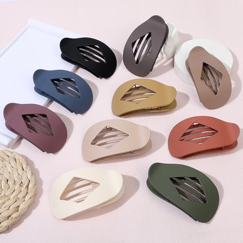 CHANDAT 10 Pack No-Slip Flat Hair Clips for Women - Hot Seller Colors