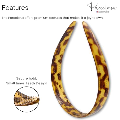 Parcelona French 3/4 Inch Cellulose Acetate Headband for Women Hair Accessories