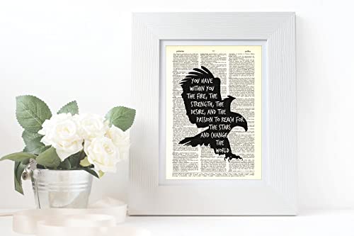 Inspirational Eagle Art Print on Vintage Dictionary Page