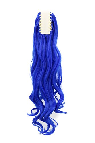 karlery Adult Curly Clip In Thick Claw Drawstring Wig - Blue
