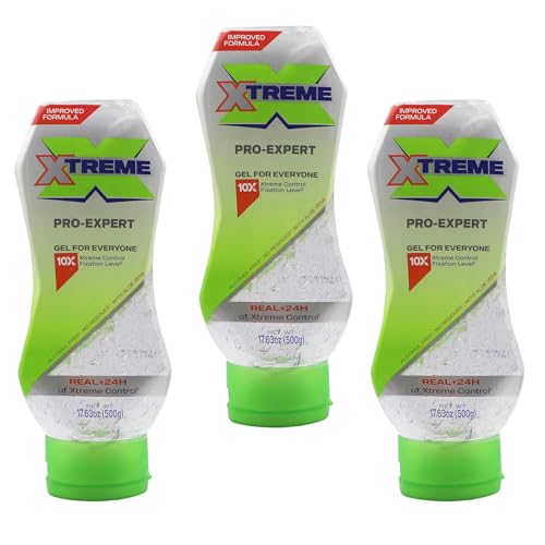 Xtreme Pro-Expert Hair Gel 17.63 Oz - Alcohol Free, 3 Pack