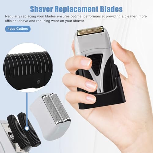 4-Pack Stainless Steel Foil Shaver Replacement Blades for Babyliss FXFS2